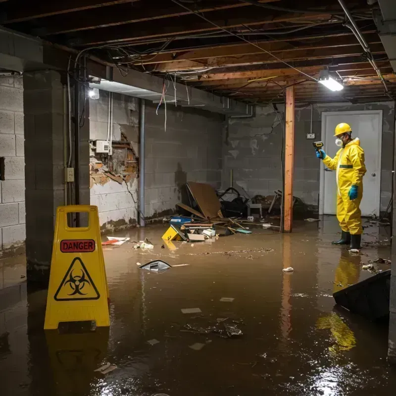 Flooded Basement Electrical Hazard in Virden, IL Property